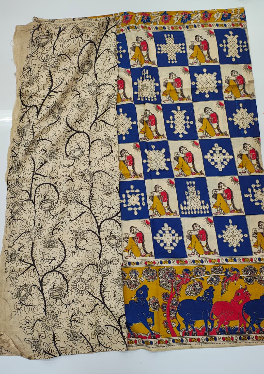 Pure pen kalamkari cotten sarees collection