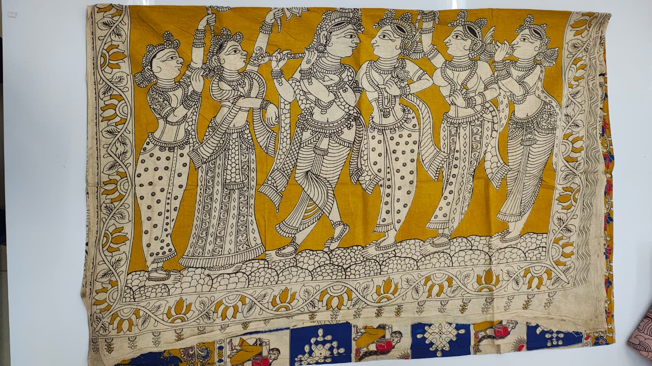 Pure pen kalamkari cotten sarees collection
