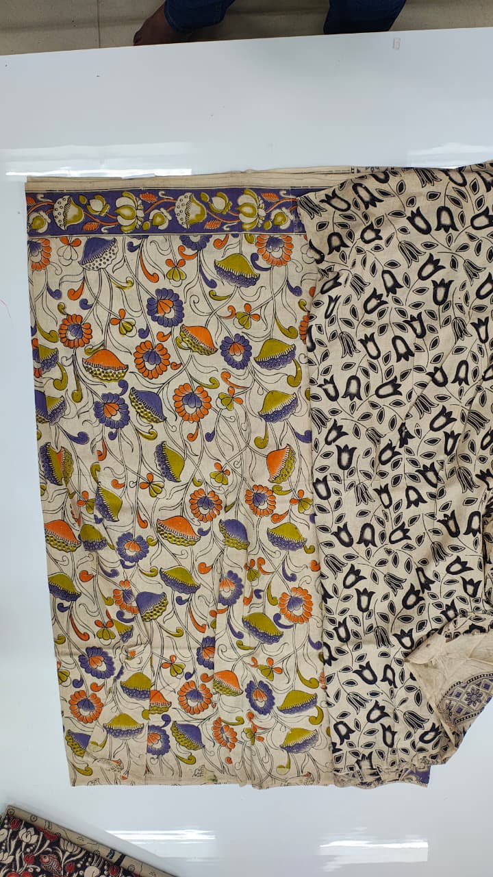 Pure pen kalamkari cotten sarees collection