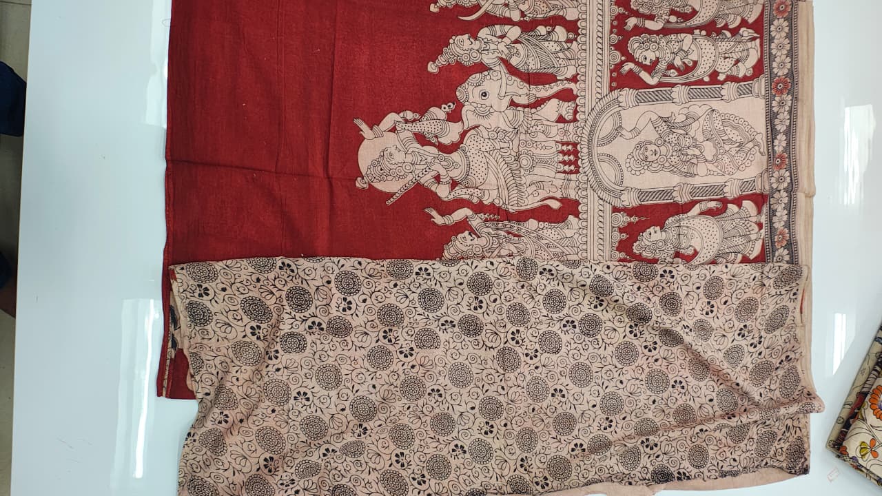Pure pen kalamkari cotten sarees collection