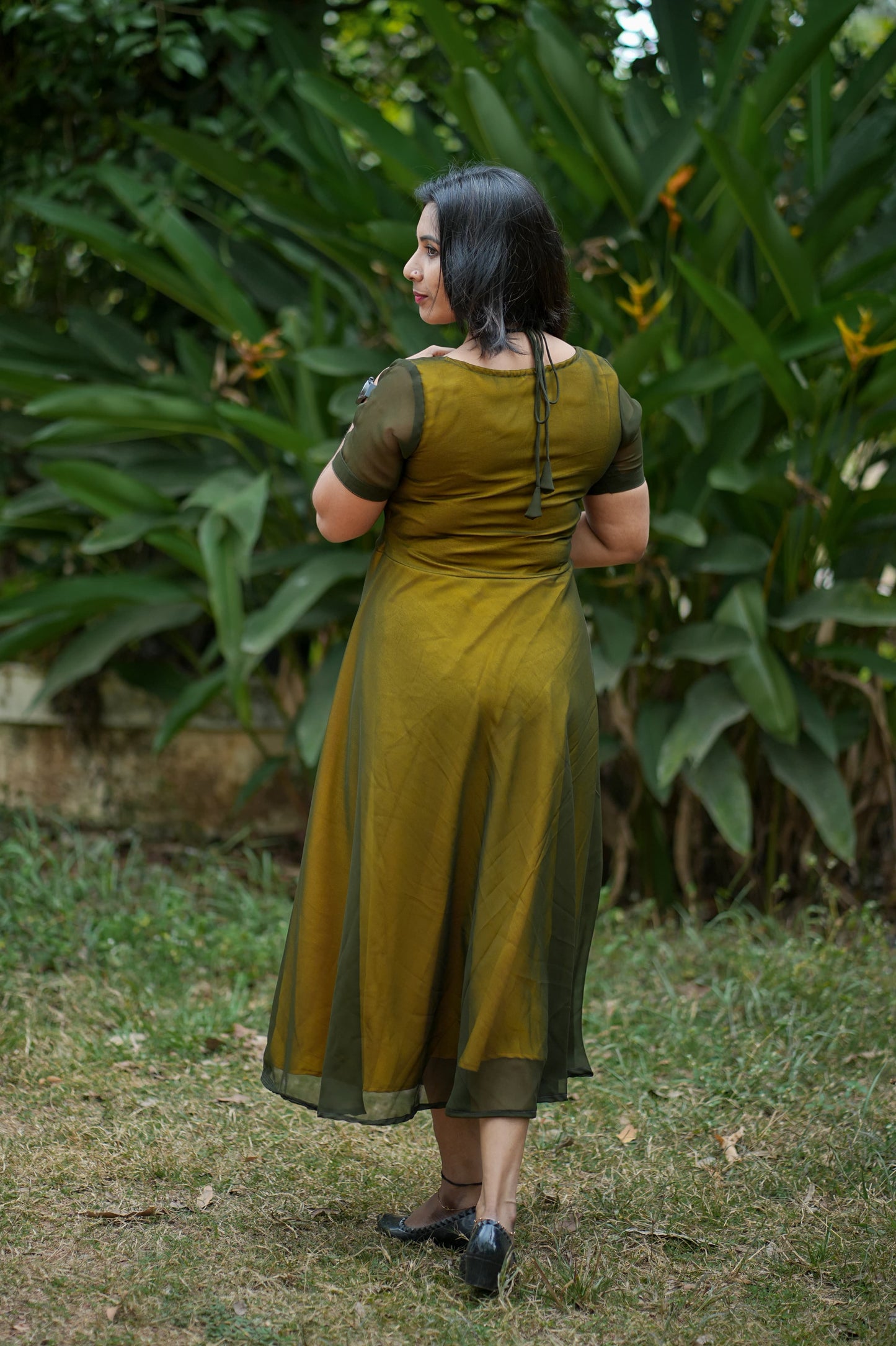 Georgette and Crape Designer Umbrella Frock