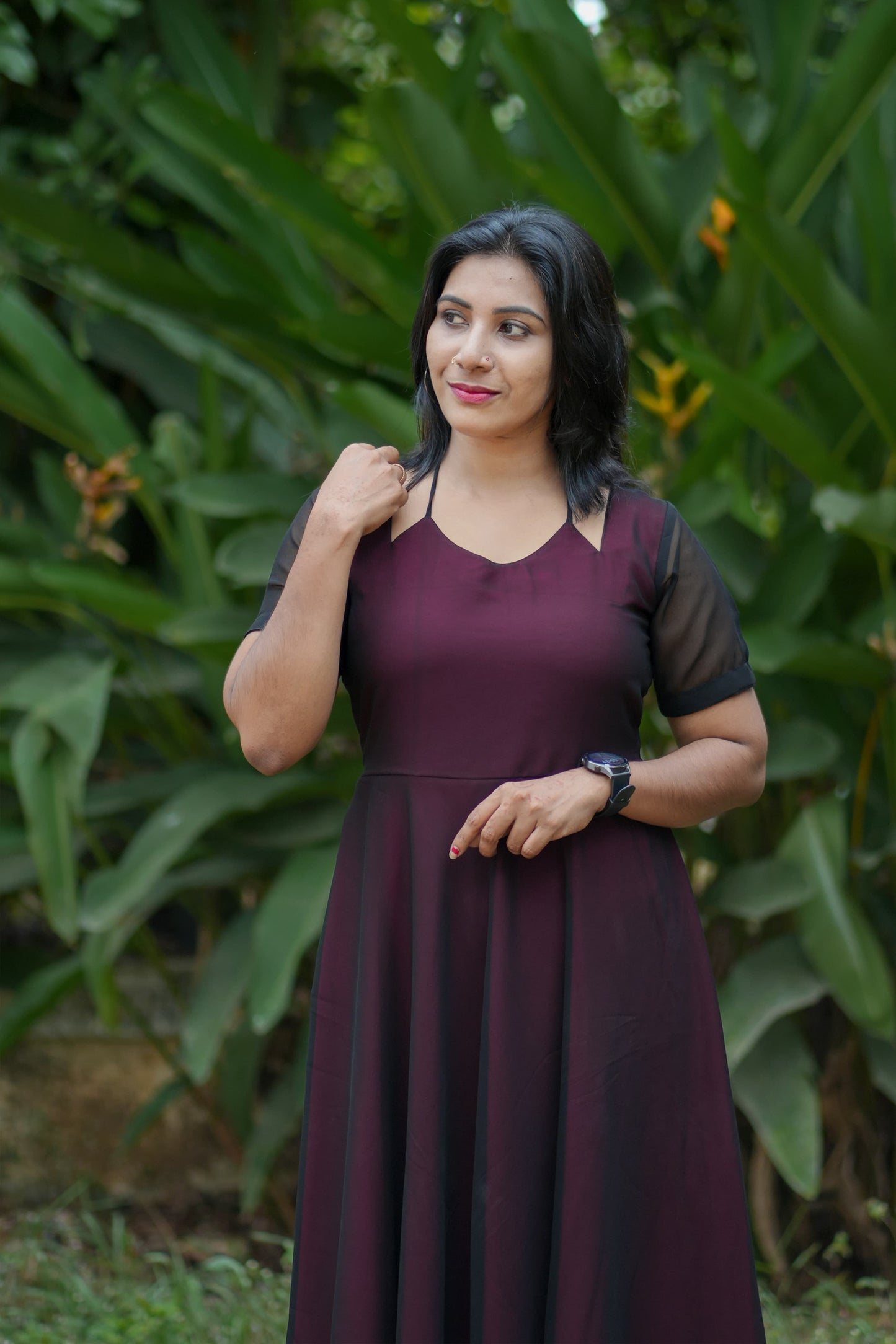 Georgette and Crape Designer Umbrella Frock