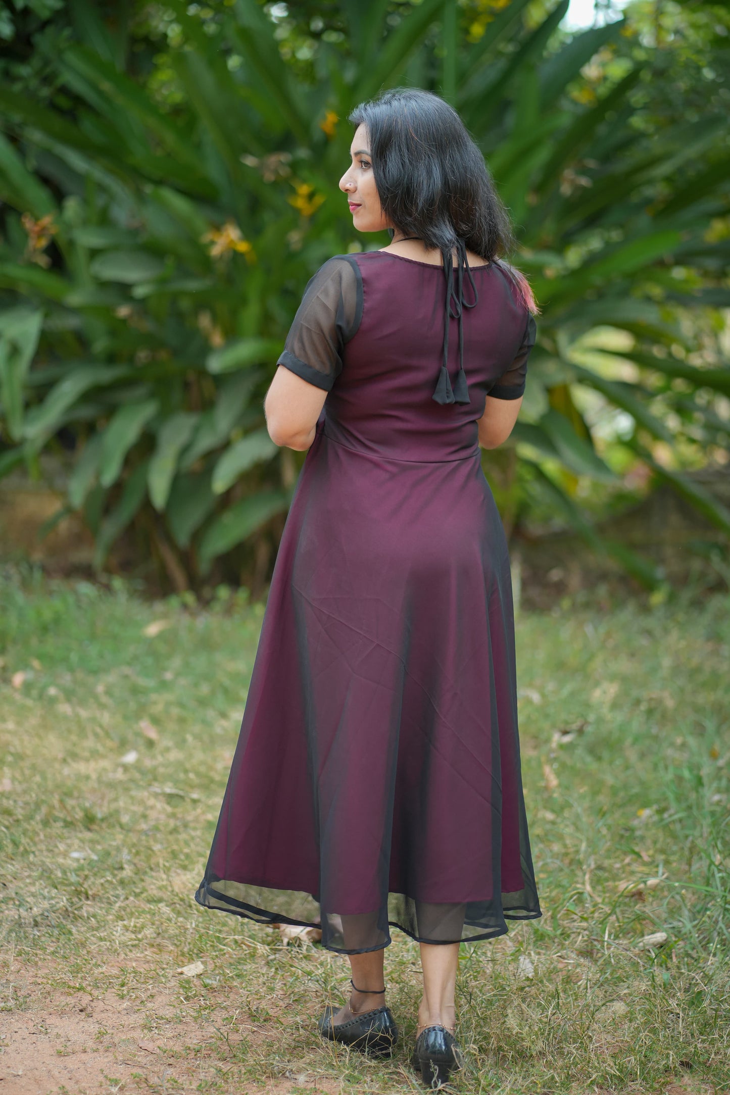 Georgette and Crape Designer Umbrella Frock