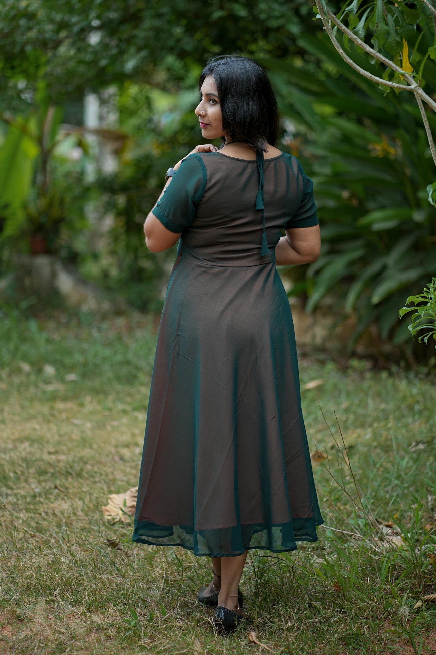 Georgette and Crape Designer Umbrella Frock