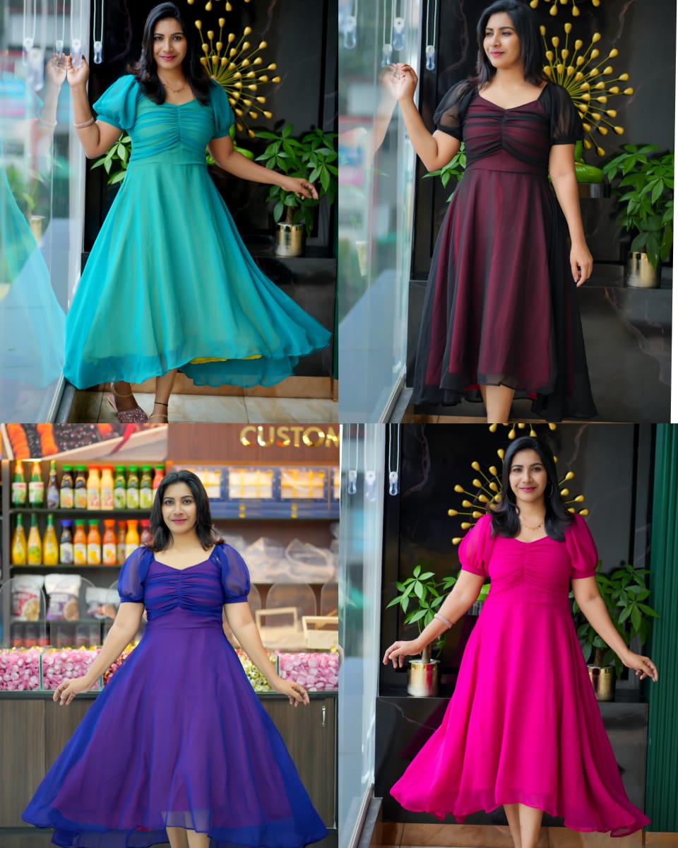 Georgette Umbrella Frock with Variety Colors