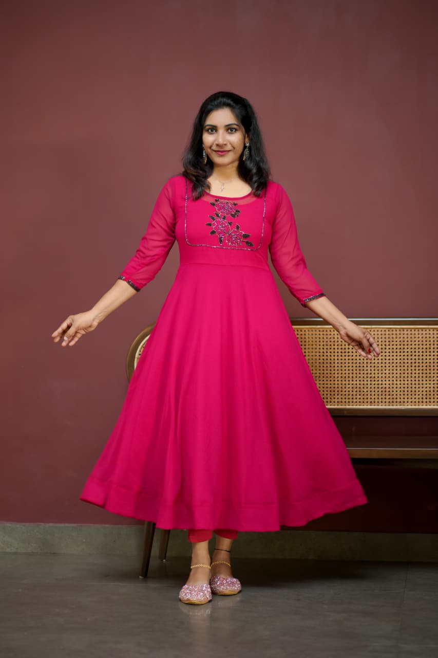 Georgette Hand worked Umbrella Top