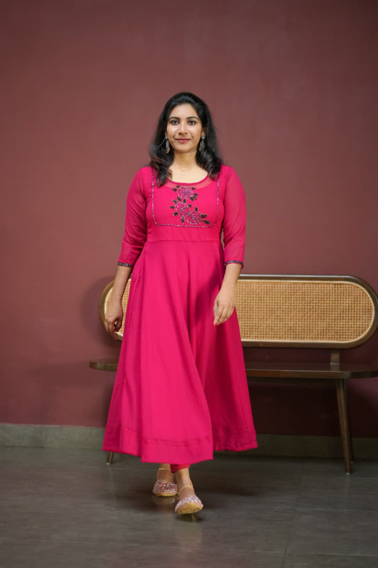 Georgette Hand worked Umbrella Top