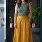 Ethnic Print Cotton Midi Skirt & Top