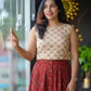 Ethnic Print Cotton Midi Skirt & Top