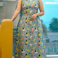 Ethnic Print Cotton Midi Skirt & Top