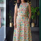 Ethnic Print Cotton Midi Skirt & Top