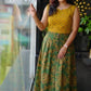 Ethnic Print Cotton Midi Skirt & Top