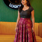 Elegant Ethnic Brocade Skirt and Crop Top Set with Golden Booti Work