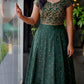 Elegant Ethnic Brocade Skirt and Crop Top Set with Golden Booti Work