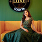 Elegant Ethnic Brocade Skirt and Crop Top Set with Golden Booti Work