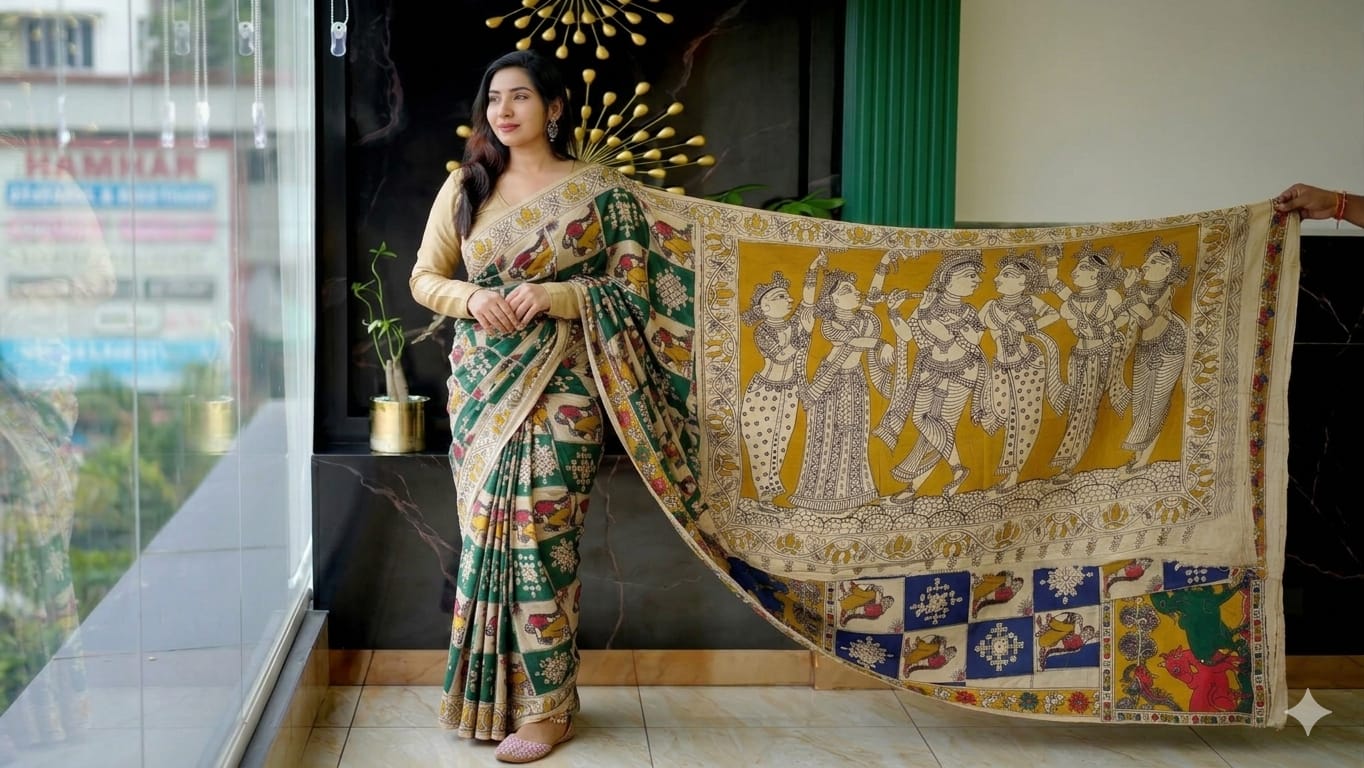 Pure pen kalamkari cotten sarees collection