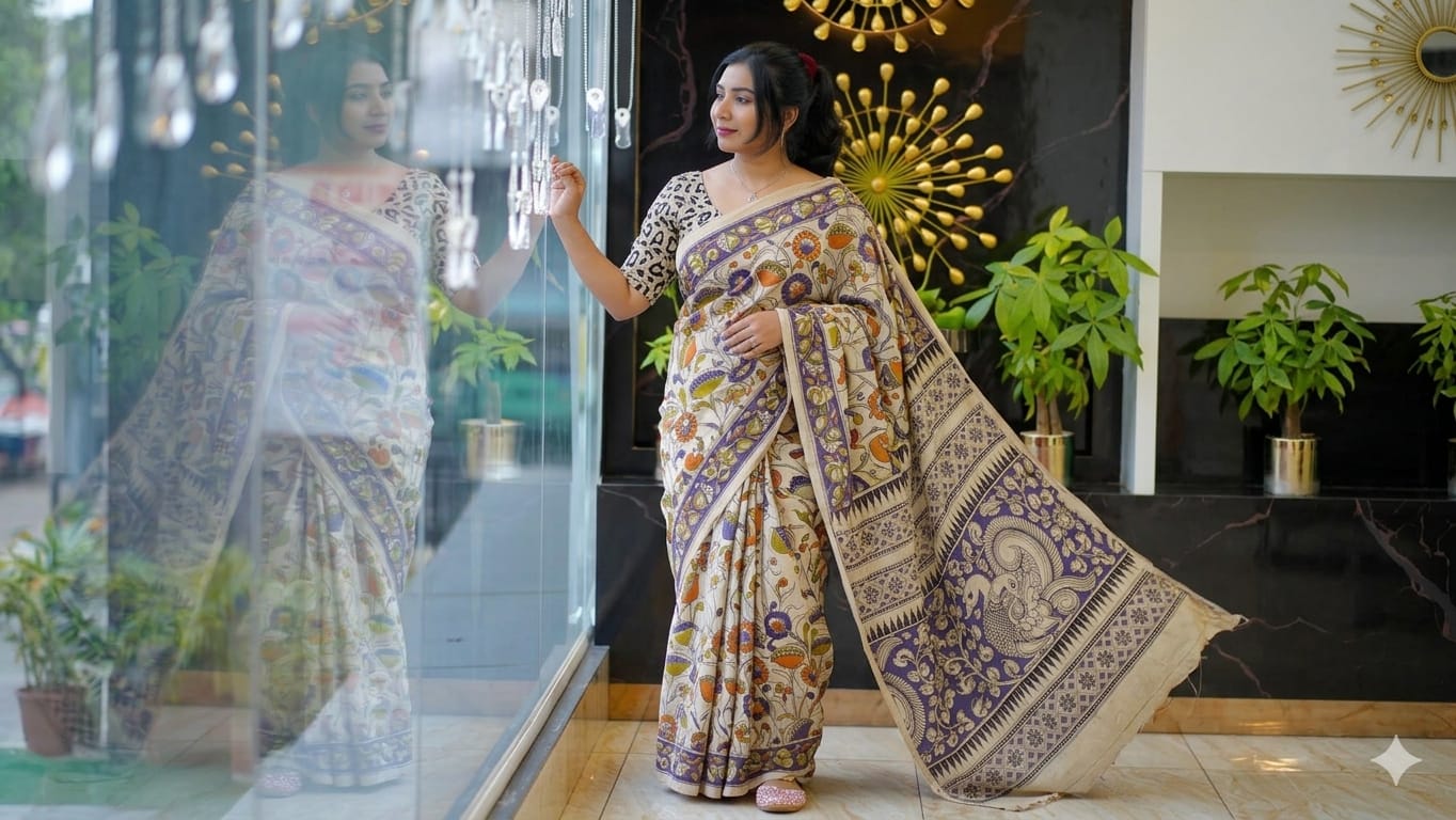 Pure pen kalamkari cotten sarees collection