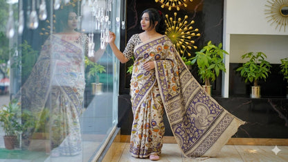 Pure pen kalamkari cotten sarees collection